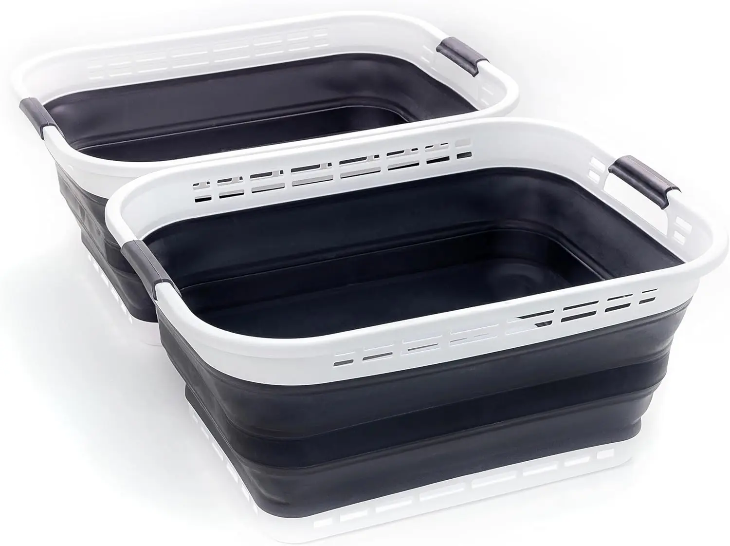 

42L (11 gallons) Collapsible Plastic Laundry Basket - Portable Pop Up Storage Container/Organizer