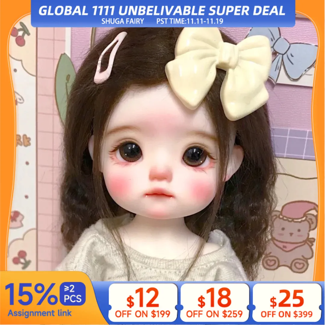 

Горячая Распродажа BJD 1/6 Binky grief Expression Head with YouYou Body с 2 парами милых детских шариков