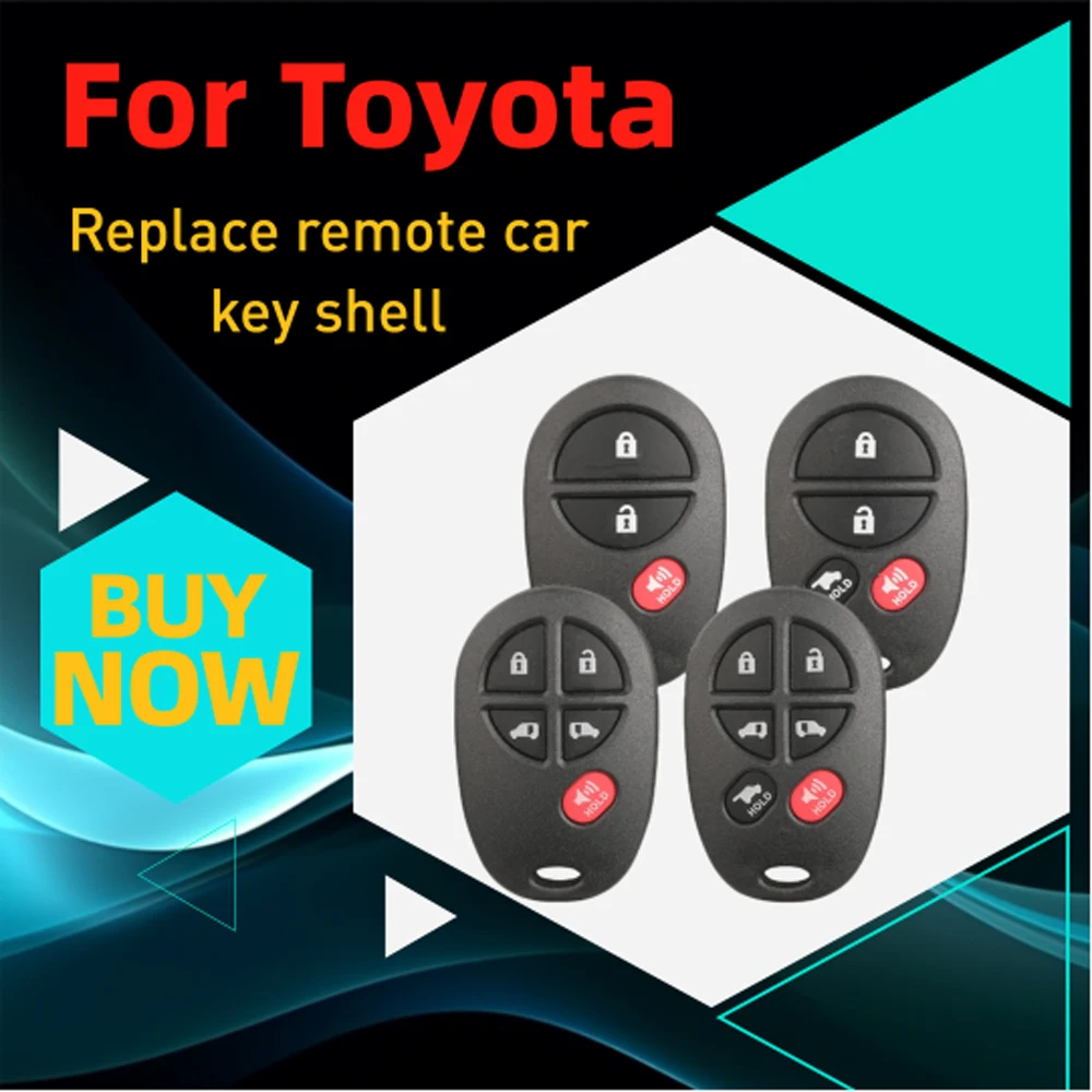 

Jingyuqin для TOYOTA Sequoia Highlander Sienna Tacoma 3/4/5/6, кнопки, замена пульта дистанционного управления, чехол для карты, брелок, аксессуары