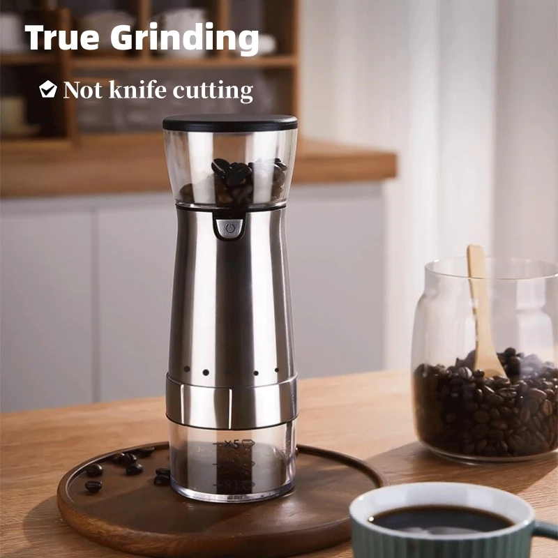 Portable Electric Coffee Grinder USB Rechargeable Stainless Steel Manual Coffee Mill Machine Bean Grinders Kitchen Accessories