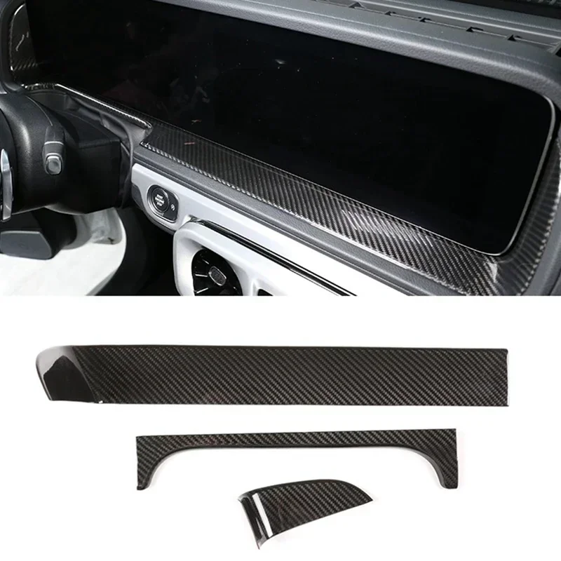 

For Mercedes-Benz G-Class G63 G350 G500 Dry Carbon Fiber 2019-2020 Dashboard Display Screen Cover Trim Modification Accessories