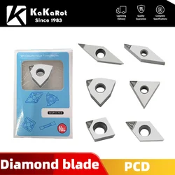 KaKarot-cortador de diamante PCD para romper chips, herramientas de torneado, inserto cnc, torno de perforación externo, placas de corte de carburo de aluminio y latón