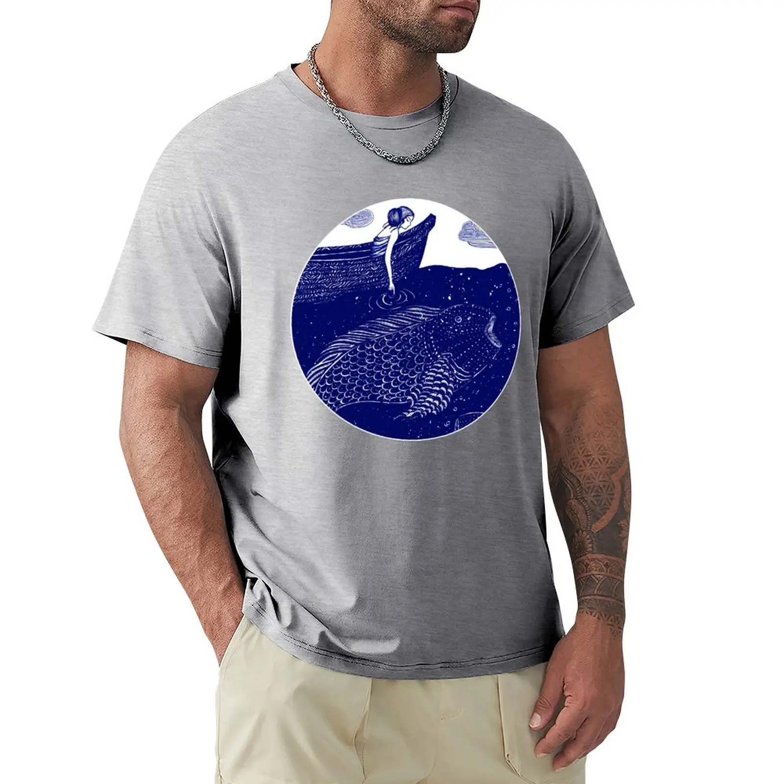 The Blue Shimmering Sea Lights T-shirt customizeds aesthetic clothes men graphic t shirts