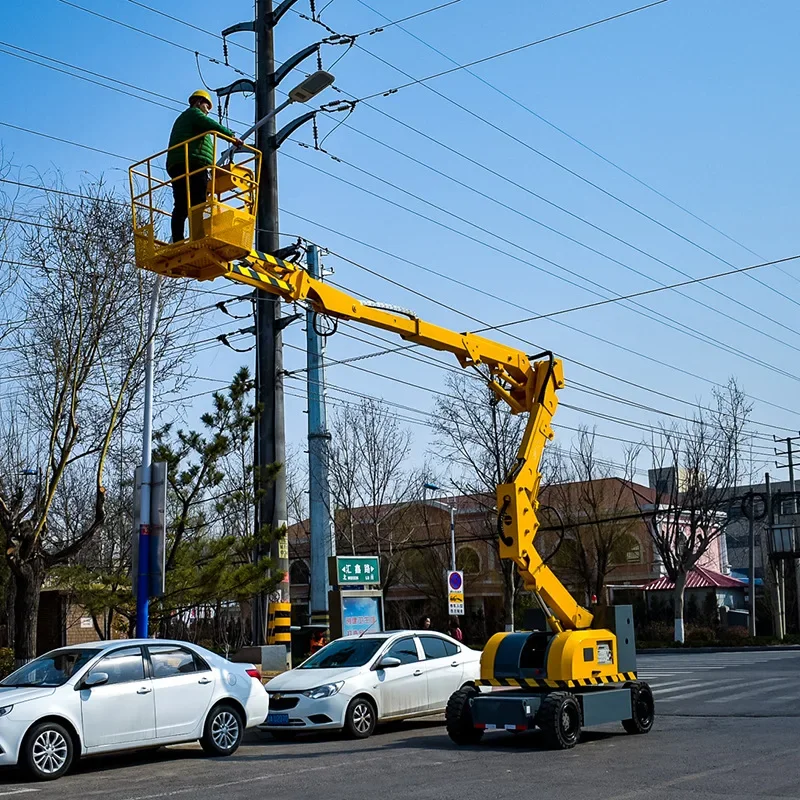 16m Hydraulic Lifting Platform Articulated Boom Lift Platform 26m Truck Mounted Aerial Work Telescopic Arm Platform Scissor Lift