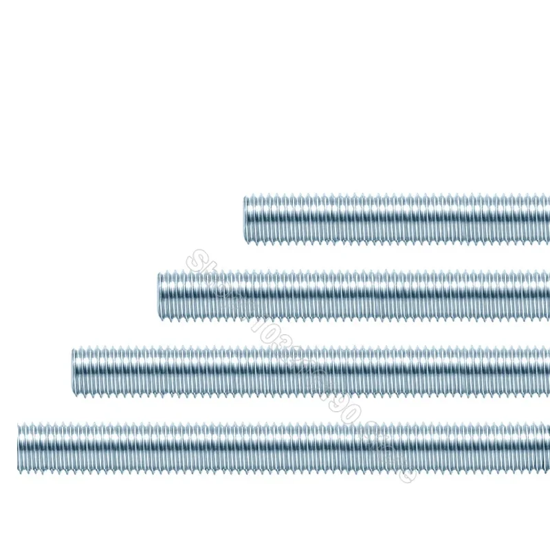 1-30Pcs M8 M10 M12 Zinc Plated Full Threaded Rod Fully Metric Thread Rods Bar Screw Galvanized Bolts Stud Tooth Stick L 16-300mm