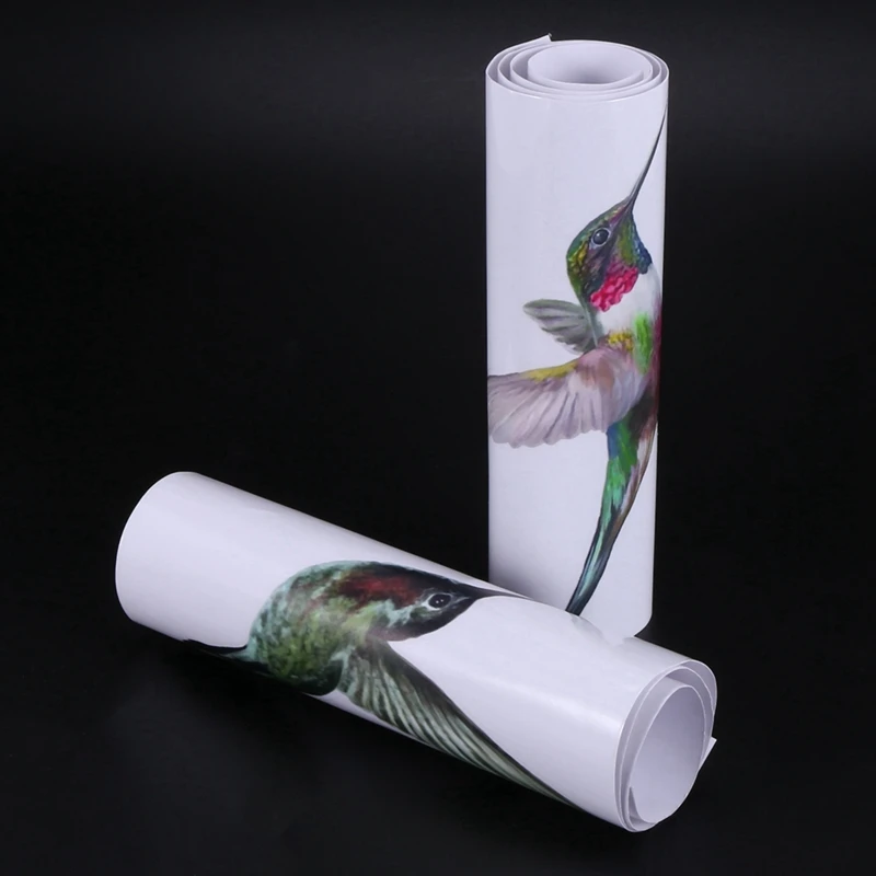 2X 8 Large Beautiful Humming Bird Static Cling Window Stickers Hummingbird Anti Collision Bird Strike Window Stickers