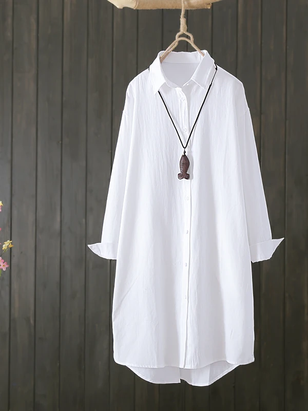 

Осенняя женская блузка больших размеров для офиса, новая модная уличная блузка, дышащая, с длинным рукавом, отложным воротником, стандартного кроя