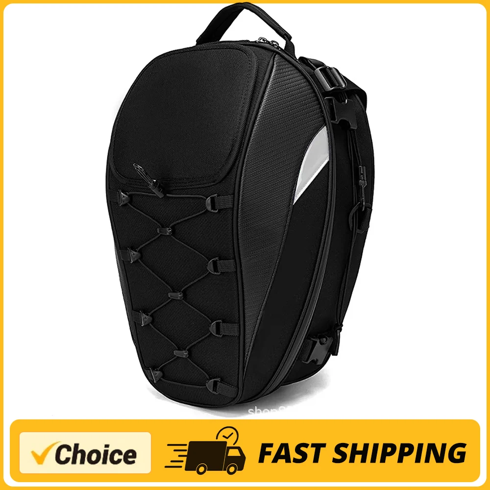 Dual Use Waterproof Helmet Bag Motorcycle Tail Bag 30L-40L Box Rear Seat Bag Large Capacity Rider Backpack Motorbike Accessories
