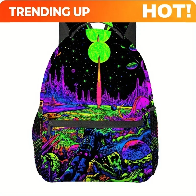 Custom Custom Glow-in-the-Dark Space Explorer Backpack - Vibrant Cosmic Print, Lightweight & Durable With Adjustable Drawstring