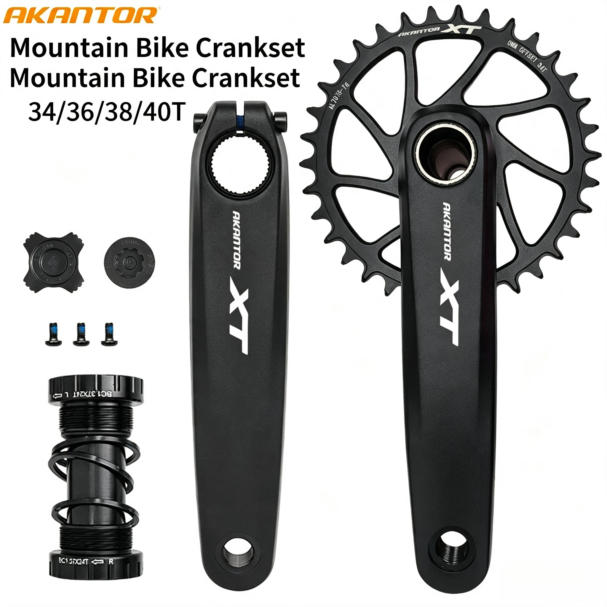 Pedivela AKANTOR XT Hollowtech MTB 104 BCD 170mm com Coroa 34-40T para Bicicleta de Montanha 9-12 Velocidades Pedivela AKANTOR XT Hollowtech MTB 104 BCD 170mm com Coroa 34-40T para Bicicleta de Montanha 9-12 Velocidades