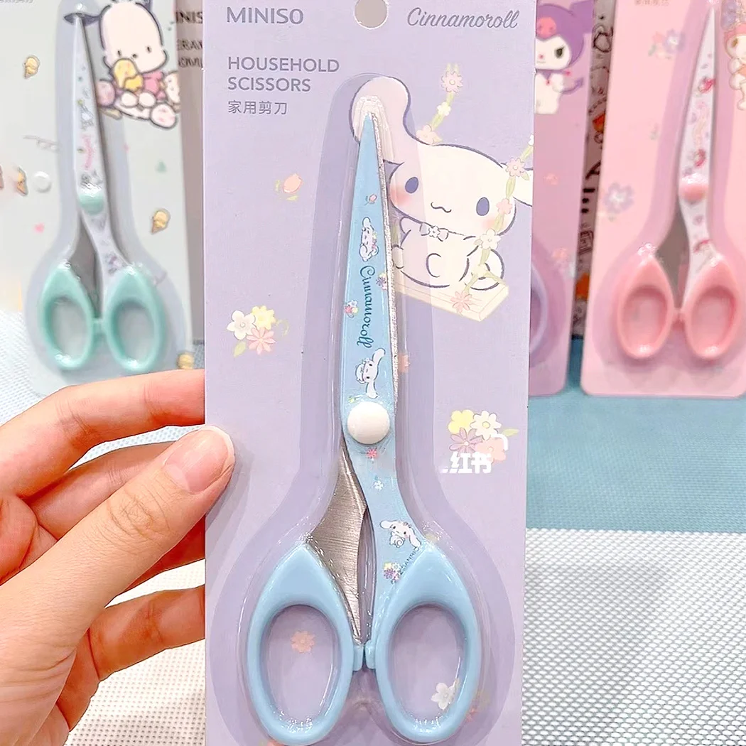 Sanrios Kawaii Household Scissors Accessories Kuromi Handmade knife Cinnamoroll Cartoon Anime Cute Office Supplies Gift