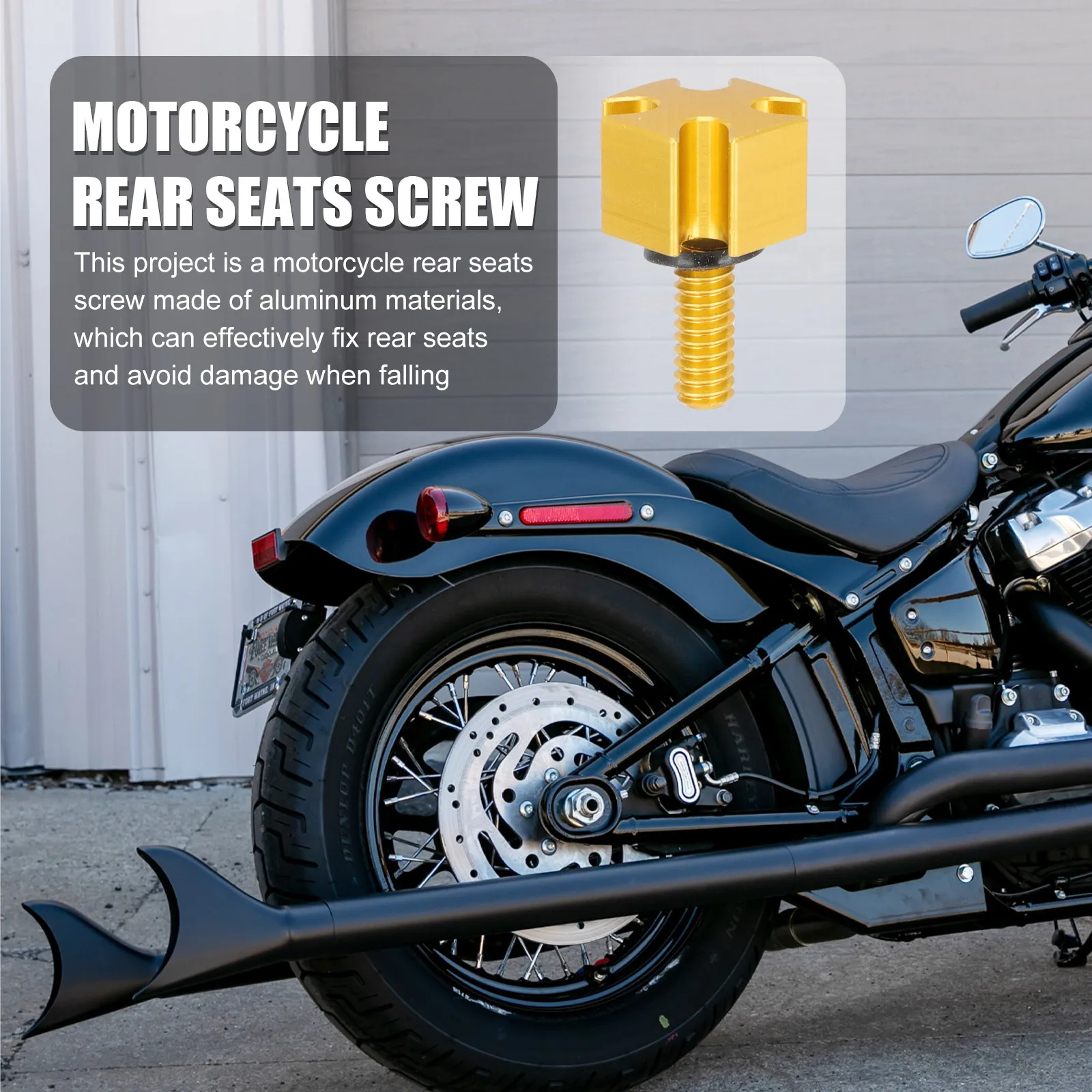 

2pcs Aluminum Motorcycle Rear Seats Durable Seat Bolts Easy Install Motorcycle Rear Seats Screw Elegant