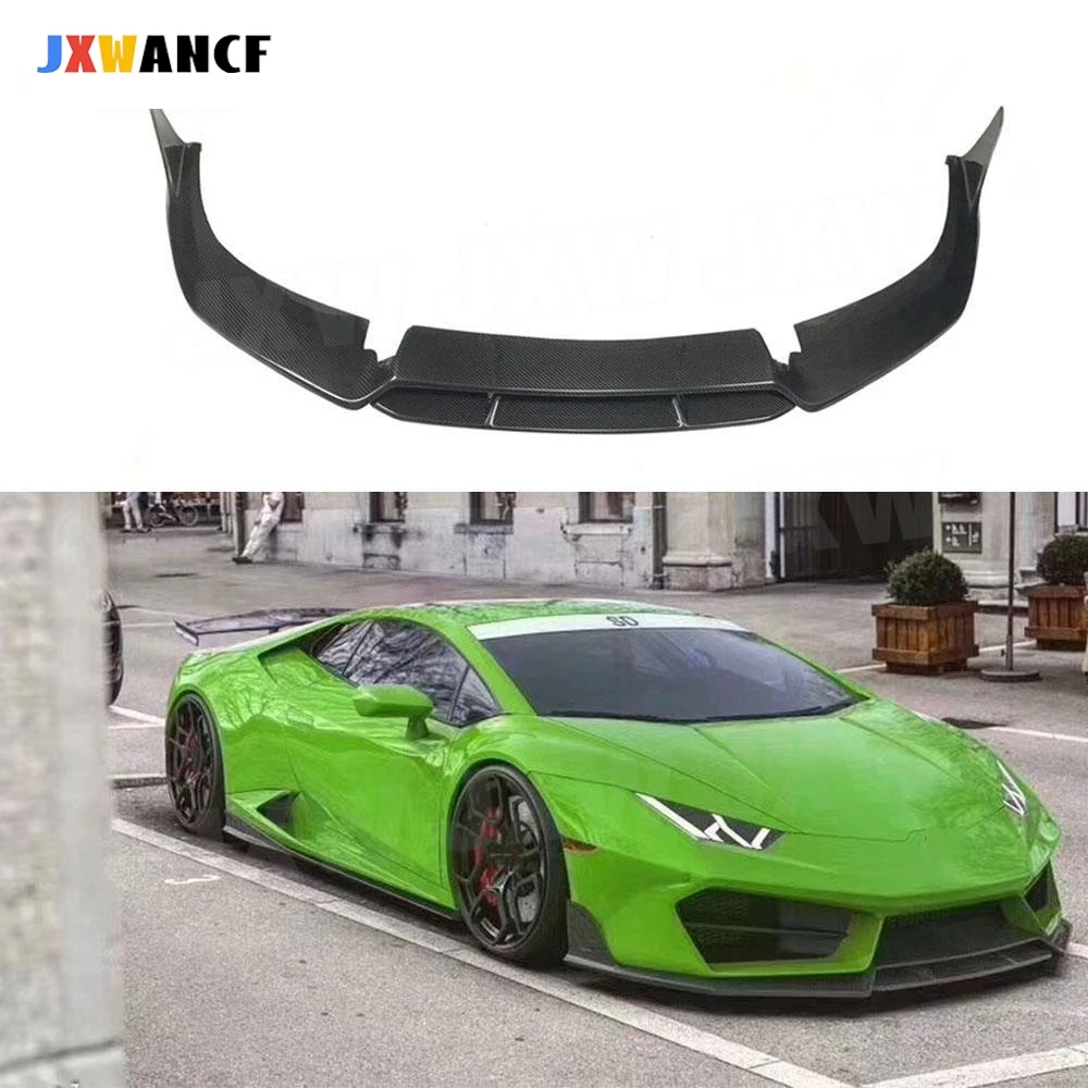 

JXWANCF Dry Carbon Fiber Car Front Bumper Splitter Lip Body Kit Spoiler Diffuser Lip Case For Lamborghini LP580 LP610
