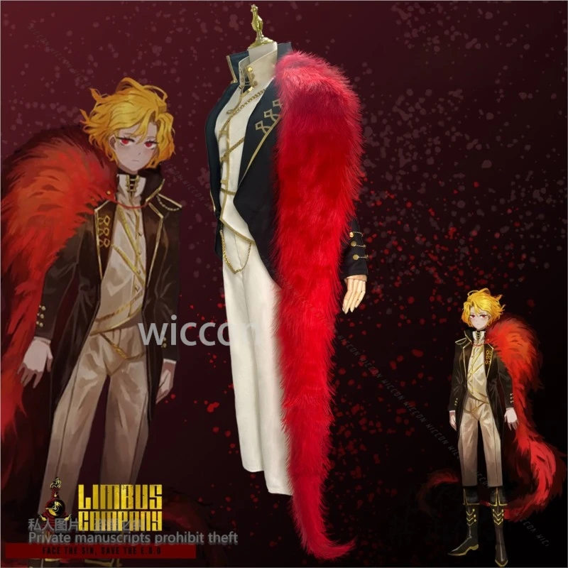 Limbus Company Don Kichxote Sancho, костюм унисекс, парик, спойлер, наряд для косплея, одежда, пальто, костюм, платье на Хэллоуин, по индивидуальному заказу