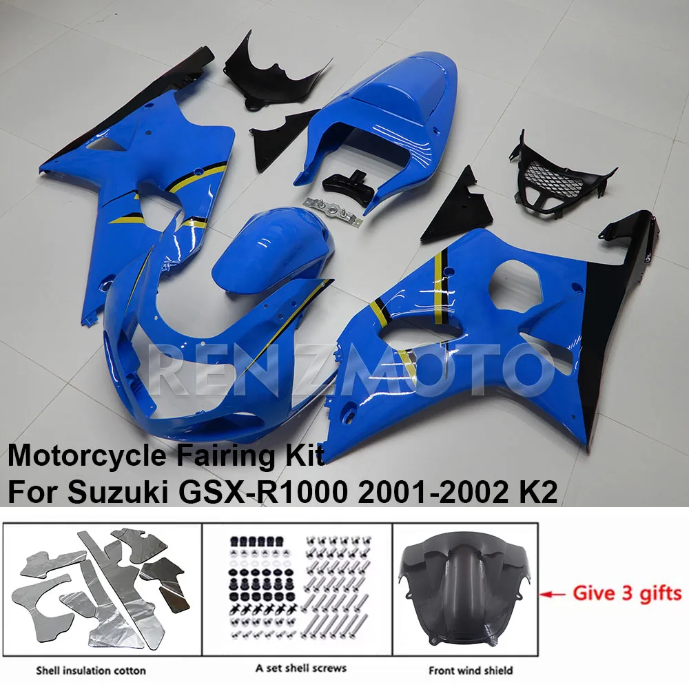 Motorcycle Set Body Kit Fairing For Suzuki GSX-R1000 2001 2002 K1 K2 GSXR 1000 Plastic Guard Plate Accessories Shell S1001-106a