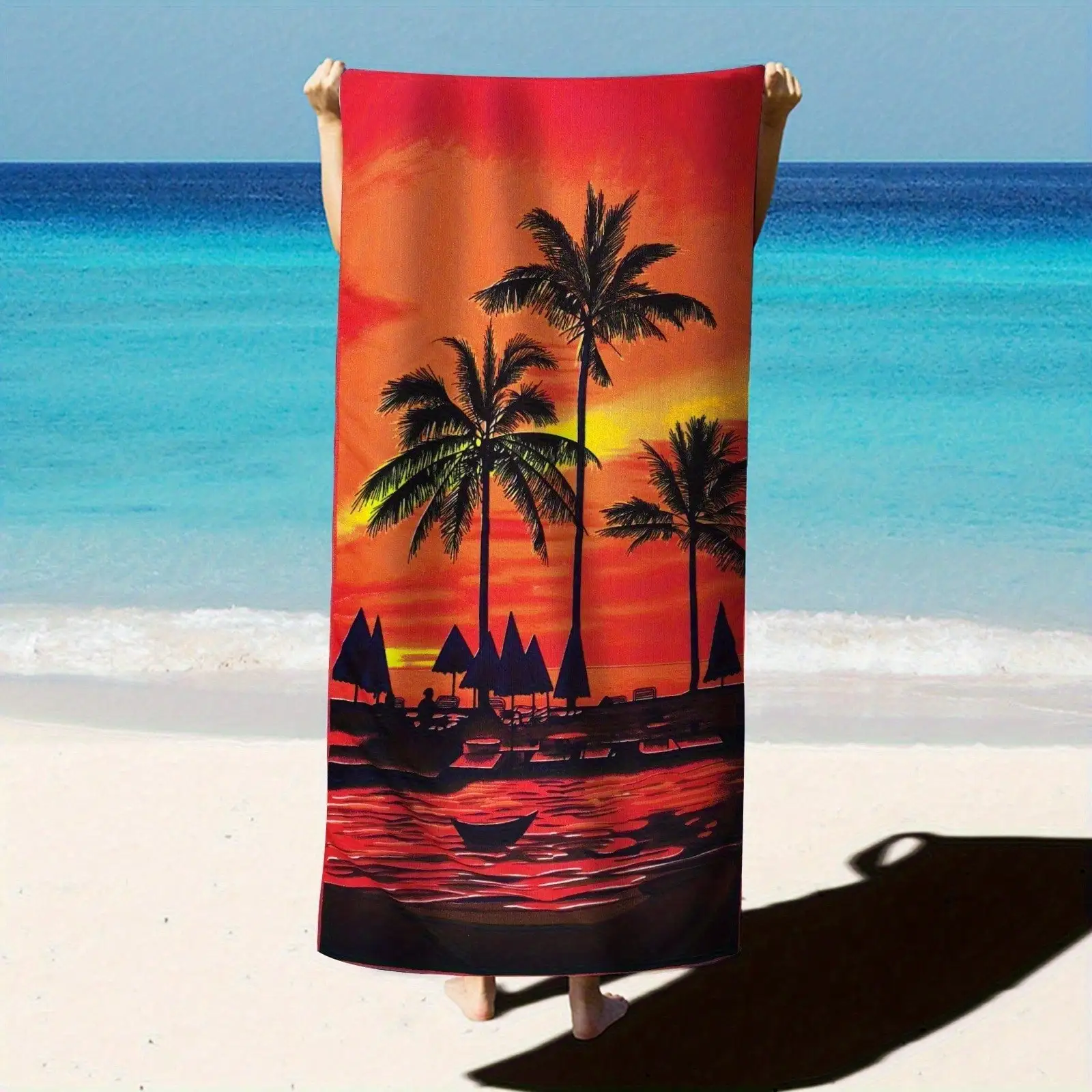 

1pc - Super Large Quick Drying Beach Towel - Lightweight Quick Drying Sunscreen Beach Towel, Suitable For Swimming Pool, Travel, Surfing, Machine Washable Bath Towels, Beach Towels, Yoga Accessories, Summer Style Towels, Microfiber Fabric, Durable Design,