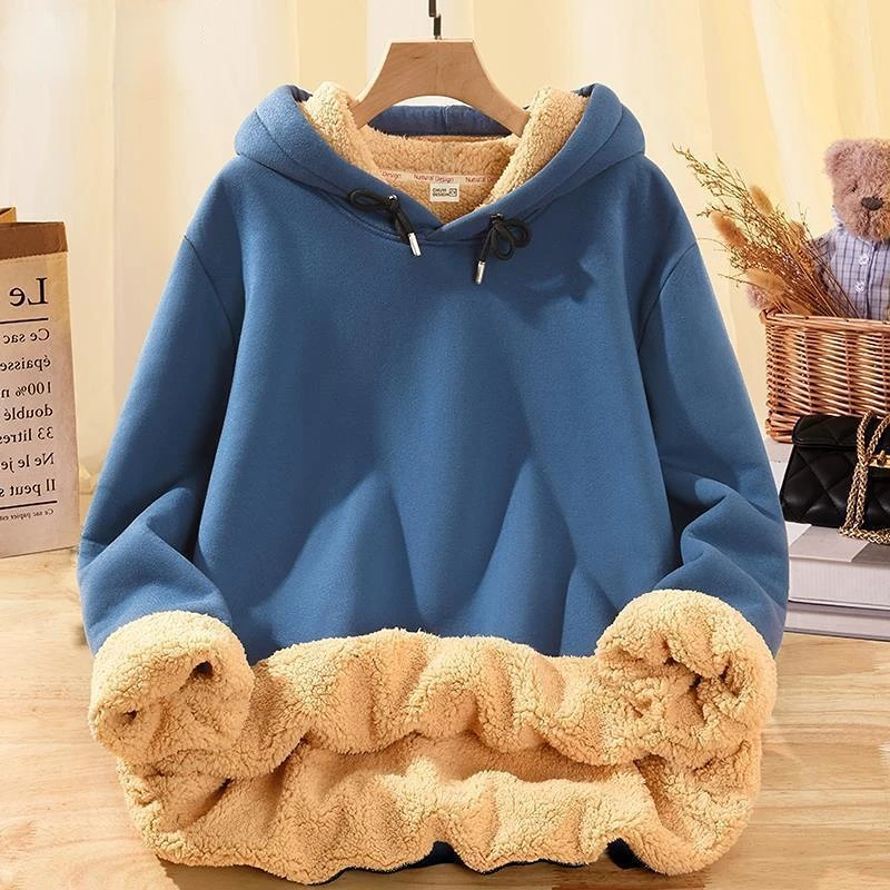 Orange Sweater Men\'s Cashmere Thickened Sweatshirts Winter Autumn and Winter Hooded Couple\'s Fashion Brand Cashmere Hoodies