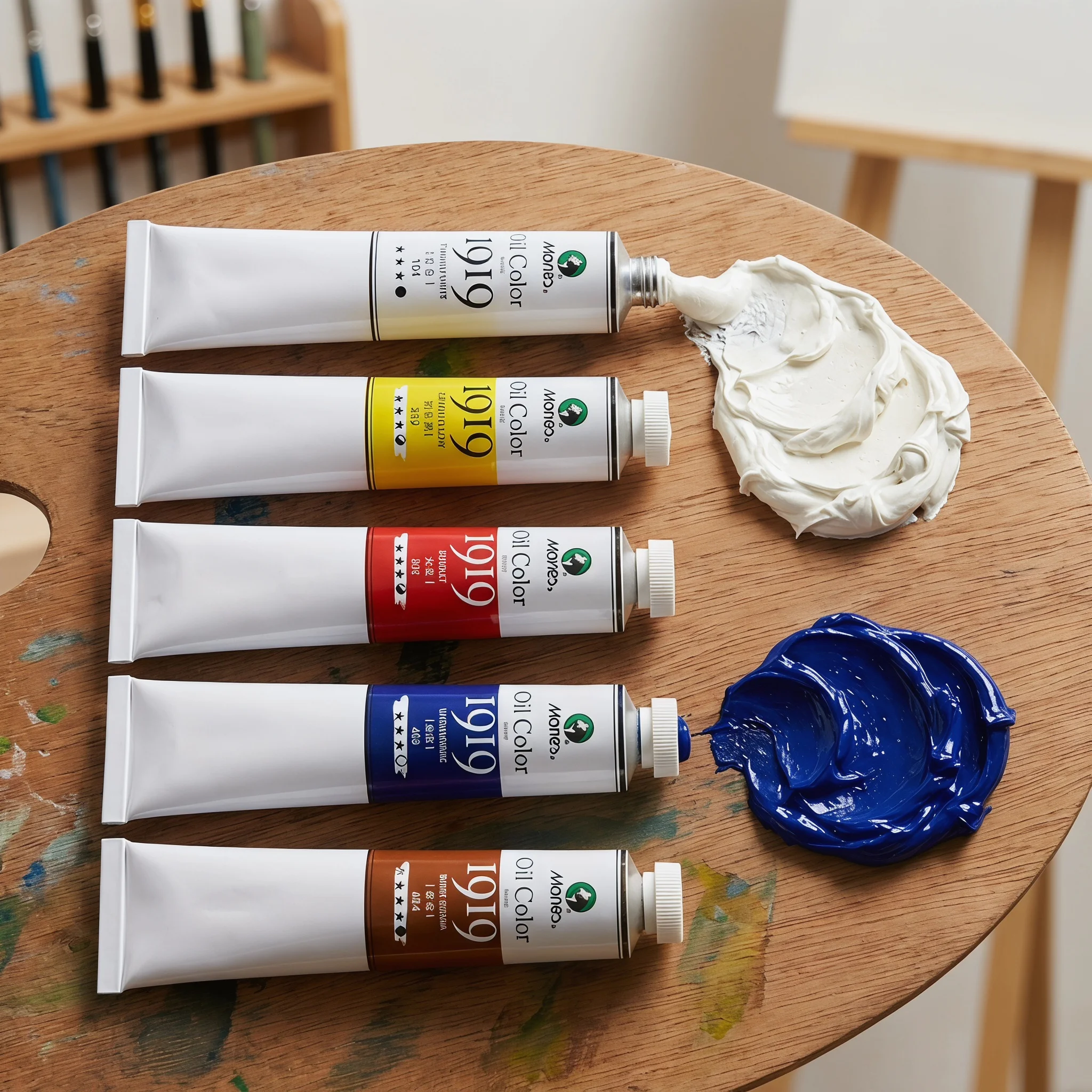 

Marie's 5Pcs Professional Oil Paint 50ML Large Tube Pigment for Artists Beginners DIY Art Painting Supplies