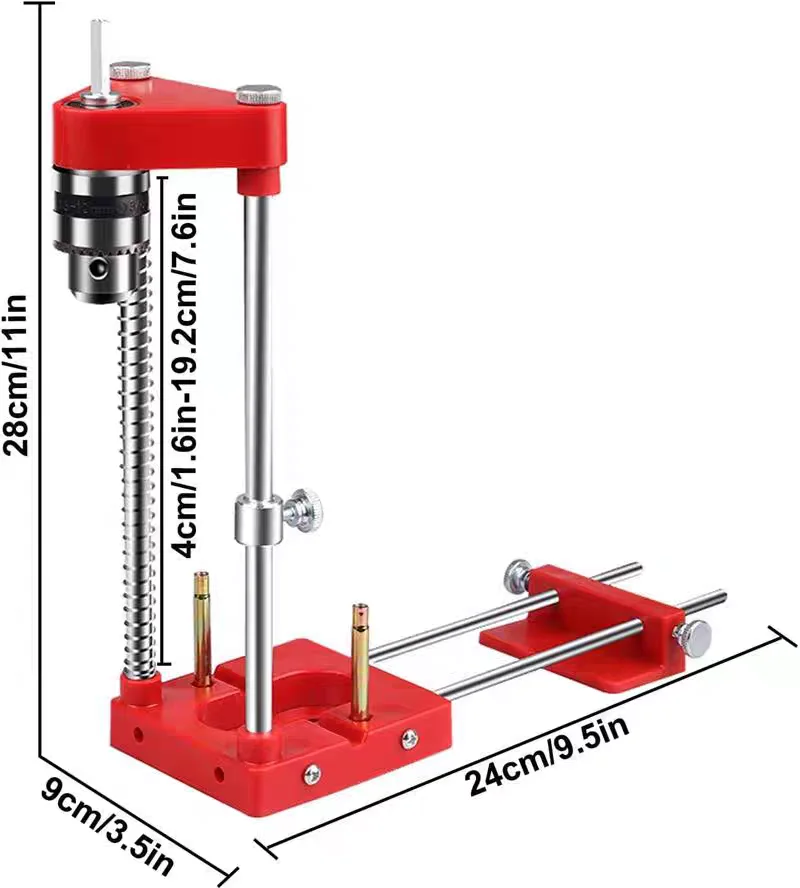 Woodworking Drill Positioner Hole Drill Guide Adjustable Hole Punch Positioner Alloy Steel Drill Template Guide Tool