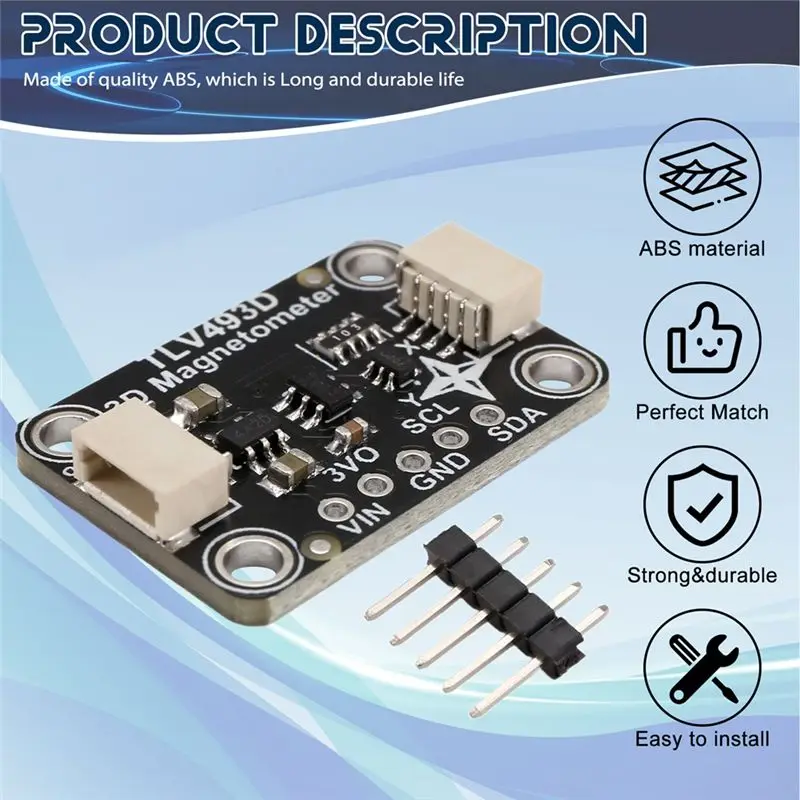 A92Z TLV493D Triple-Axis Magnetometer Module For STEMMA QT QWIIC Sensor For Robotics And DIY Electronics