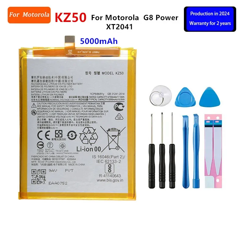 

100% Original KZ50 5000mAh Battery For Motorola Moto G8 Power XT2041 Phone Batteries +Tools