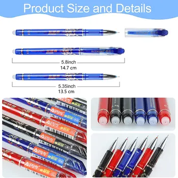 Stylos effaçables Kawaii, stylo gel 0.35mm, encre gel étanche, fournitures d'écriture scolaire pour ordinateur portable, étudiant de bureau, ensemble de 26 pièces