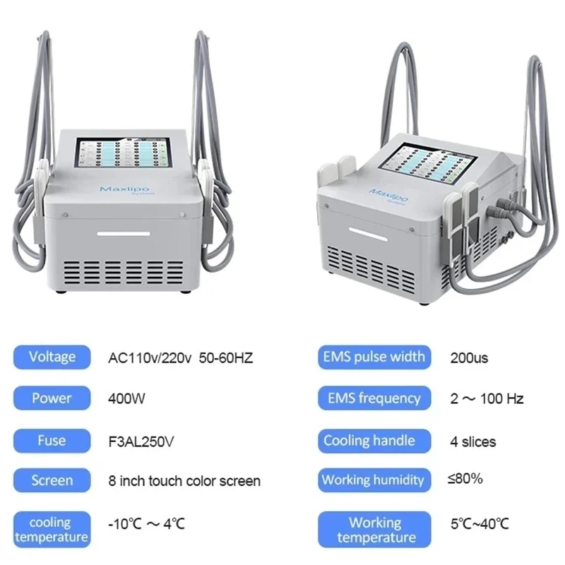 غير الغازية Cyro EMSlim 4 منصات التبريد إزالة السيلوليت الدهون فقدان الوزن الدهون تجميد لوحة مع EMSlim SPA آلة التجميل المنزلية