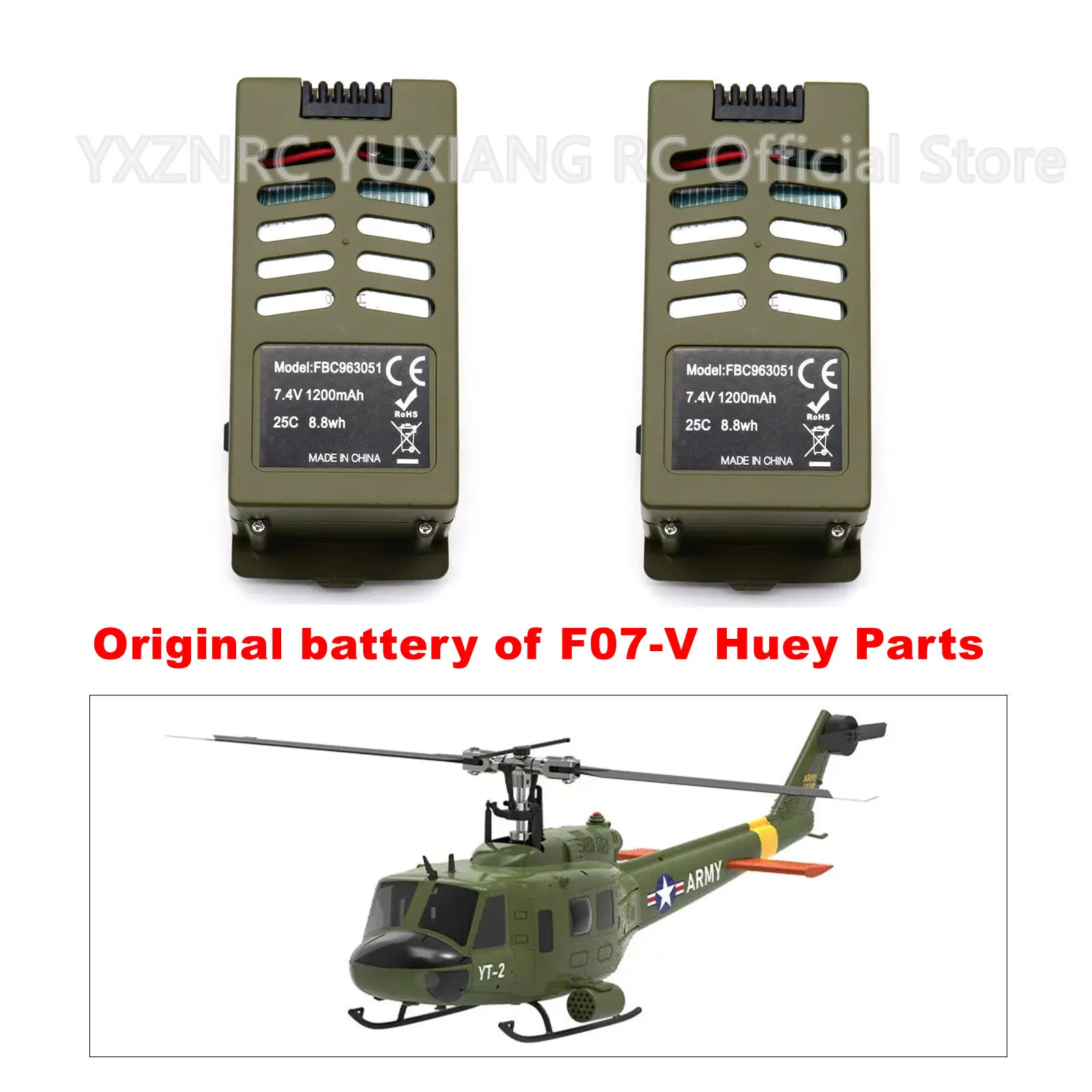 

YXZNRC YUXIANG F07-V UH-1 Huey 3D версия Запчасти для радиоуправляемого вертолета Ручка лезвия фюзеляжа Аксессуары для батареи фюзеляжа