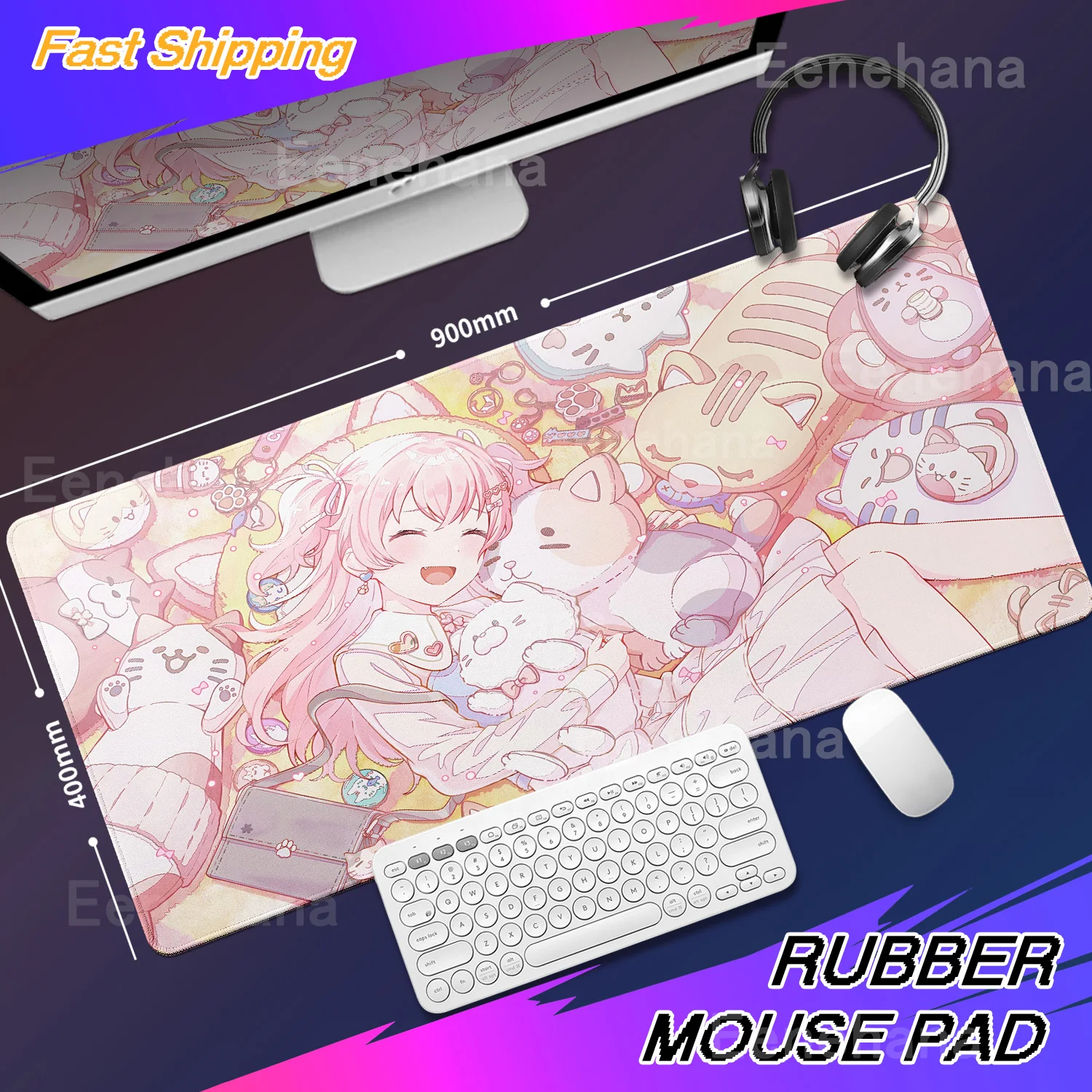 Anime Project Sekai Mouse Pad PJSK XXL 40X90CM Kawaii Mousepad PC Gaming Keyboard Extended DeskPads Large Cute Gamer Accessories