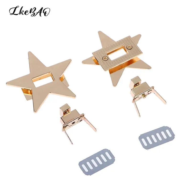 Turn Twist Locks Metal Pentagrams Clip Clasp Star Lock Clasp For DIY Handbag Shoulder Bag Accessories