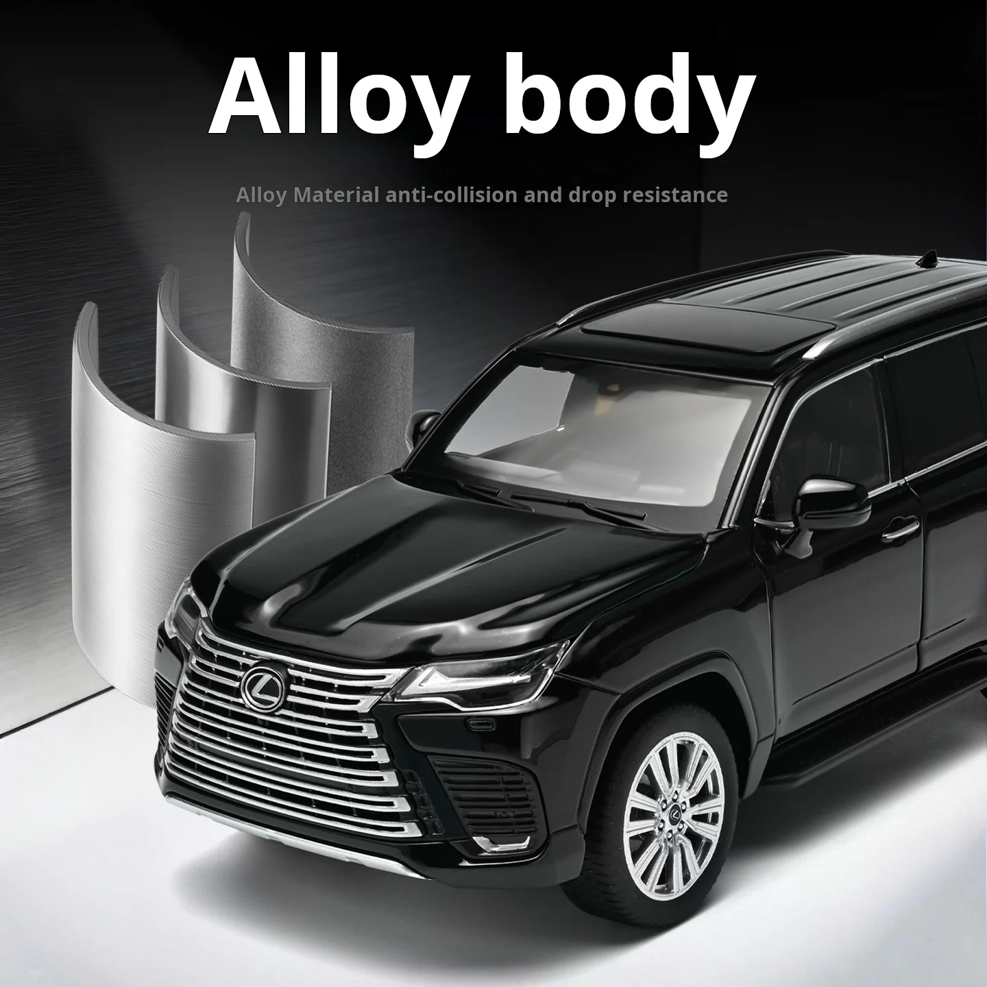 1:24 Lexus LX 2024 Official Diecast Model Detailed Interior Engine Pull Back Steering Suspension Sound Light Collectible Gift view 3