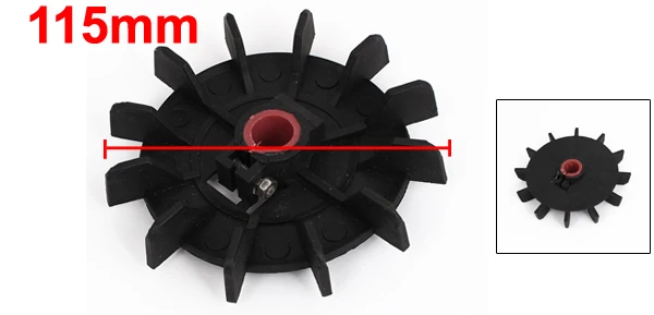 14mm Inner Diameter Plastic 12 Impeller Motor Fan Vane Wheel Replacement Black Motor Cooling Blade for Water Pump