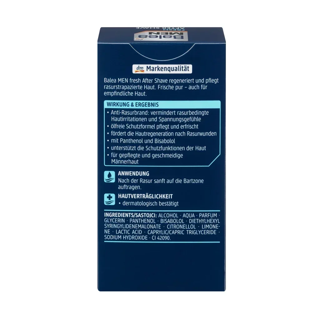 Deutschland Balea Männer Frischer After-Shave-Wassertoner 100 ml Fördert die Hautregeneration Feuchtigkeitsspendende, nährende, schrumpfende Poren-Hautpflege