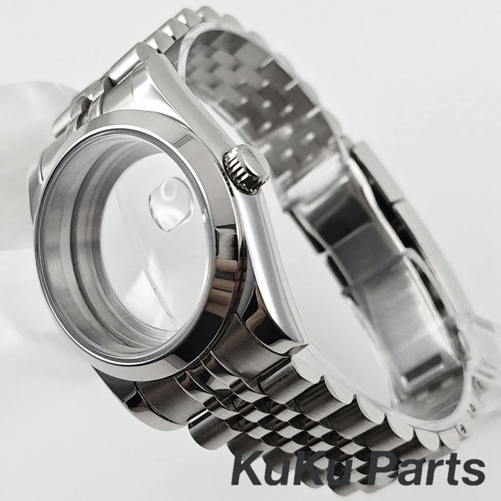 NH35 Saphirglas Uhrengehäuse 36mm/40mm Edelstahl Jubilee Armband NH34 NH35 NH38 NH36 NH38 Uhrwerk 28,5mm Zifferblatt Teil