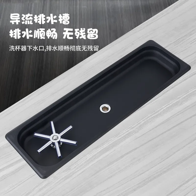 Stainless Steel High Pressure Cup Washer Embedded Commercial Sink for Coffee Milk Tea Shop Bar Counter Cleaning Equipment