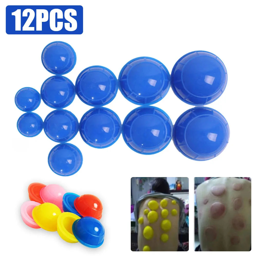 12Pcs Vacuum Cans Silicone Massage Suction Cup Full Body Vacuum Massager Suction Cup Set Chinese Medicine Cupping Health Care