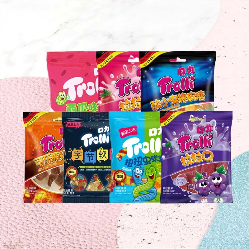 Trolli Gummi shape Candy 1.69/1.84/2.12oz(48/52/60g)*2 Packs