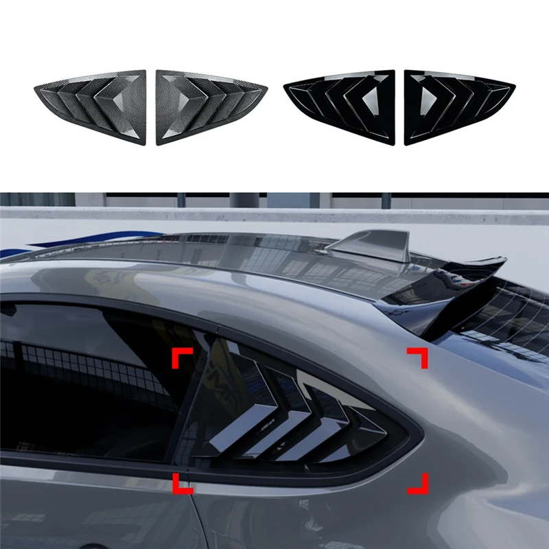 

Car Rear Triangular Window Louvers Shutters Blinds Cover Trim For Toyota GR86 Subaru BRZ 2022+ Glossy Black
