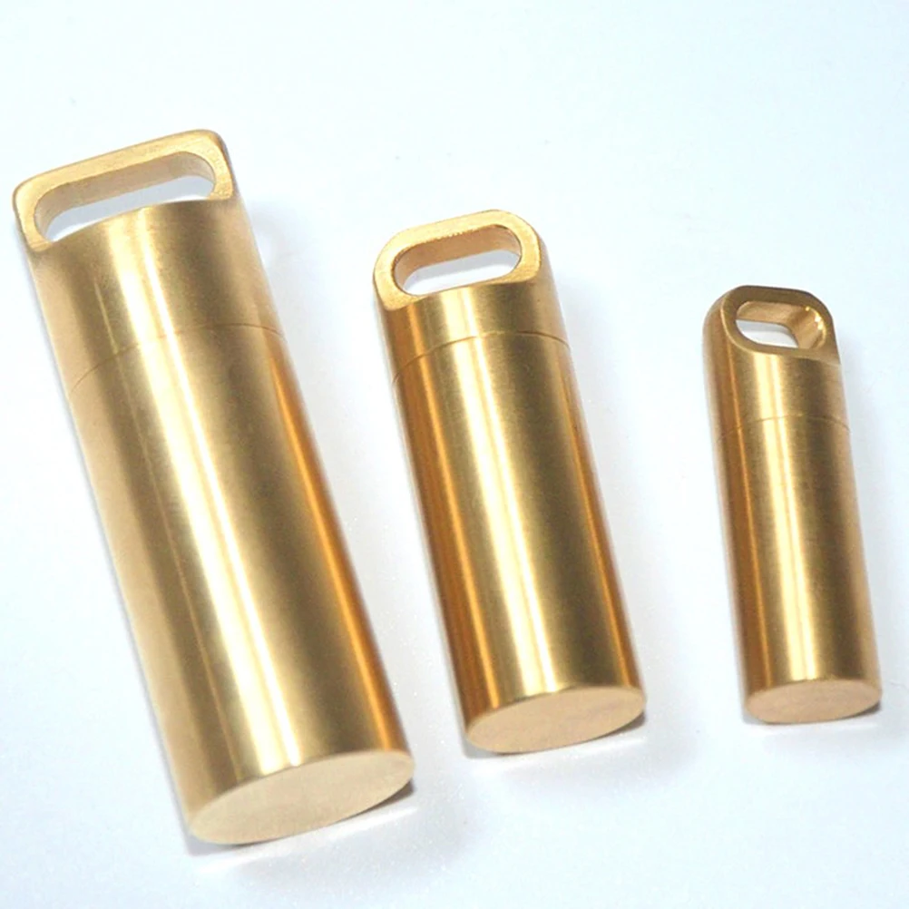 

3 Pcs Sealed Medicine Bottle Pill Boxes Mini Container Alloy Small Case Multifunction