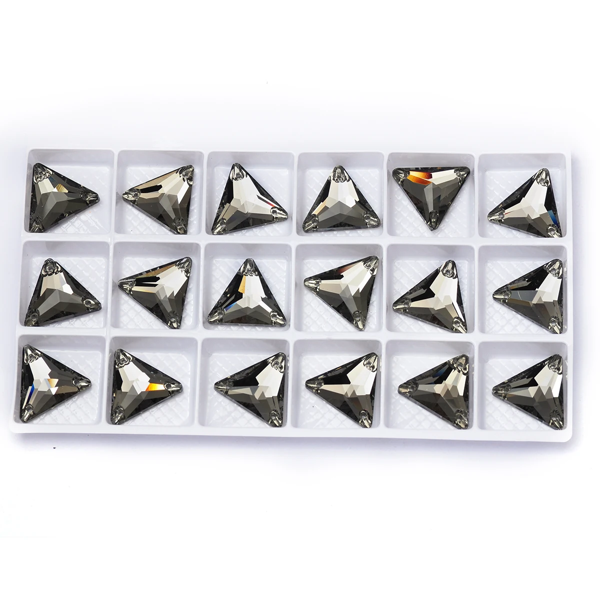 Pubrilex Dreieckige Aufnähbare Strasssteine Großhandel Glas Flache Rückseite Glitzer Näh-Strass-Applikation für Handarbeiten Kleidung Kleider – Detail 21