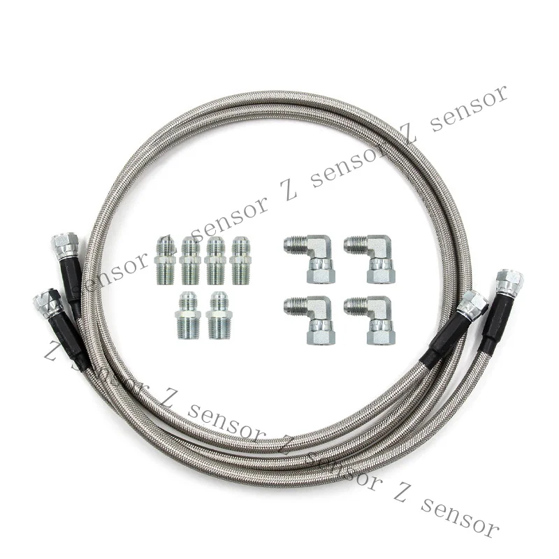 RRR+ 52& Stainless Braided Transmission Cooler Hose Lines for Chevy TH350 700R4 TH400