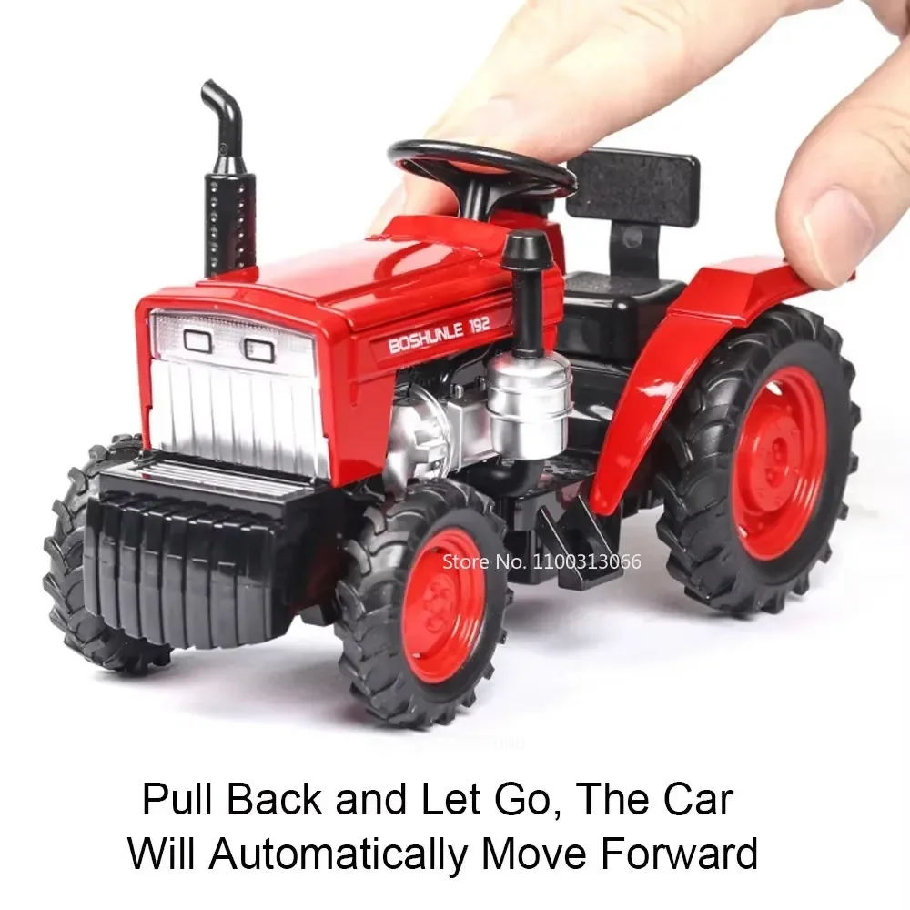 1:32 Agricultural Tractors Cars Alloy Models Toys Light Sound Vehicles Wheel Pull Back Miniature Car Boys Children's Day Gifts