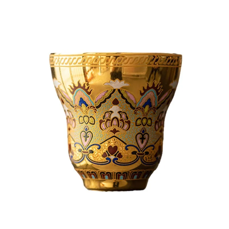 

Dunhuang mural teacup, 24k pure gold gilt tea set