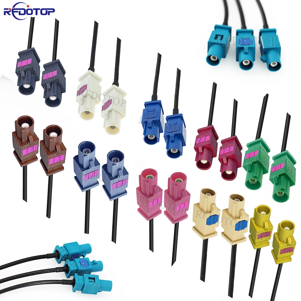 Cable RG174 largo Fakra conector macho a macho Cable de extensión de antena de navegación GPS para coche coleta coaxial RF