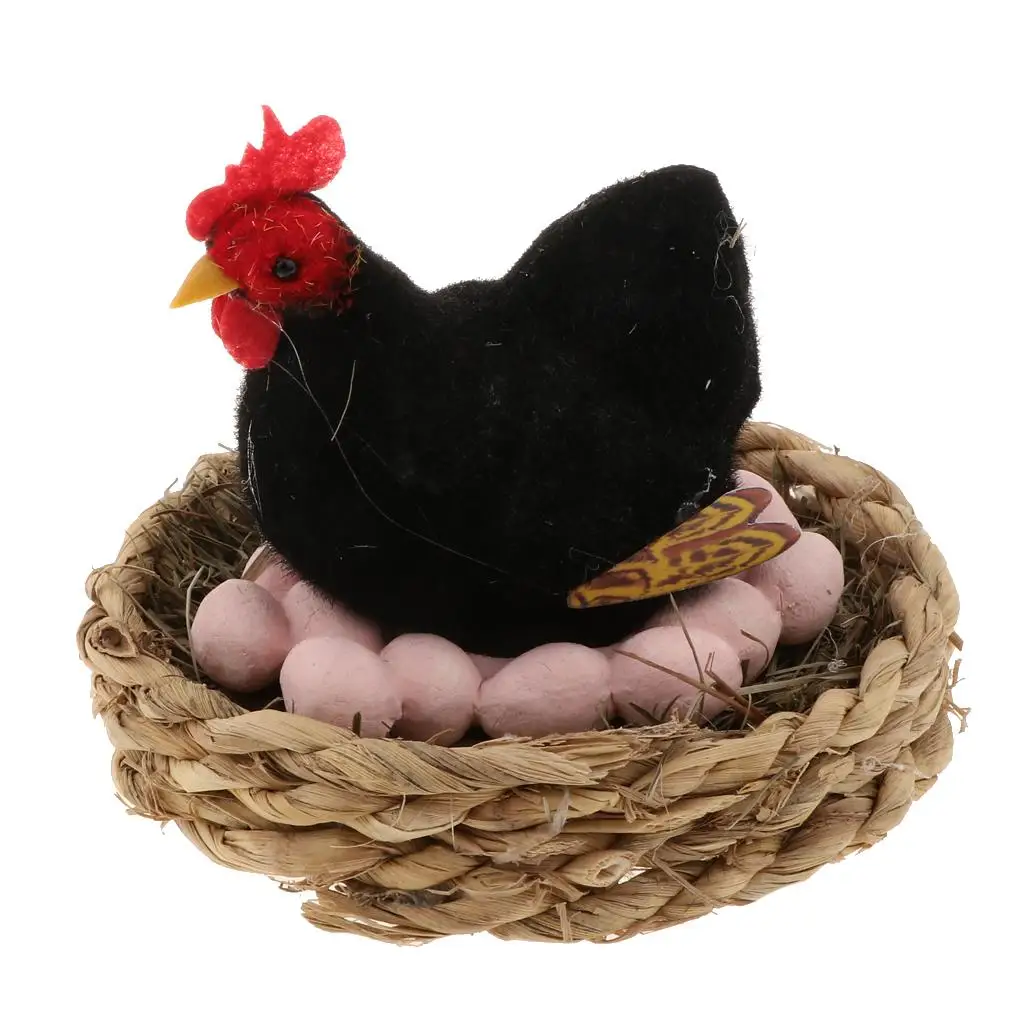 Decorative Animals Ornaments Realistic Chick Model Miniature Decoration for Garden and Backyard
