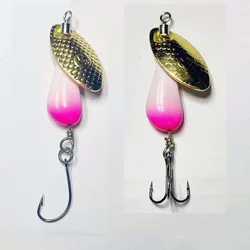 MAGBLUE 1pcs/5pcs Rotating Spoon Metal Fishing Lure 2.6g/4.6g/6.6g Sequins Long Shot Baits Wobblers CrankBaits Fishing Tackle