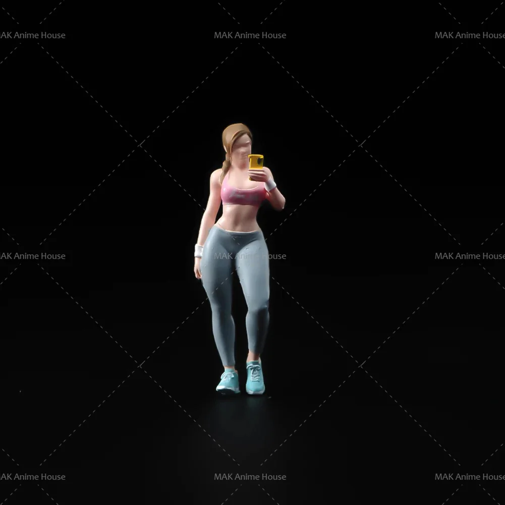 Miniaturas 1/64 1/43, traje de baño Sexy arrodillado, figura de belleza, modelo de muñeca, escena de fotografía pintada, decoración, juguetes para coche