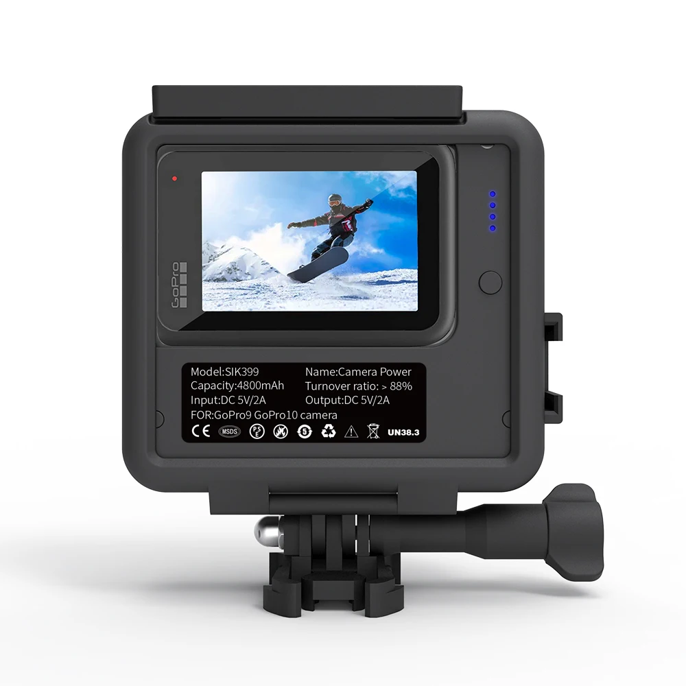 For GoPro Hero 9 10 Black Extend Backup Battery+ Skeleton Protective Shell Frame Case for GoPro 10 9 Accessories