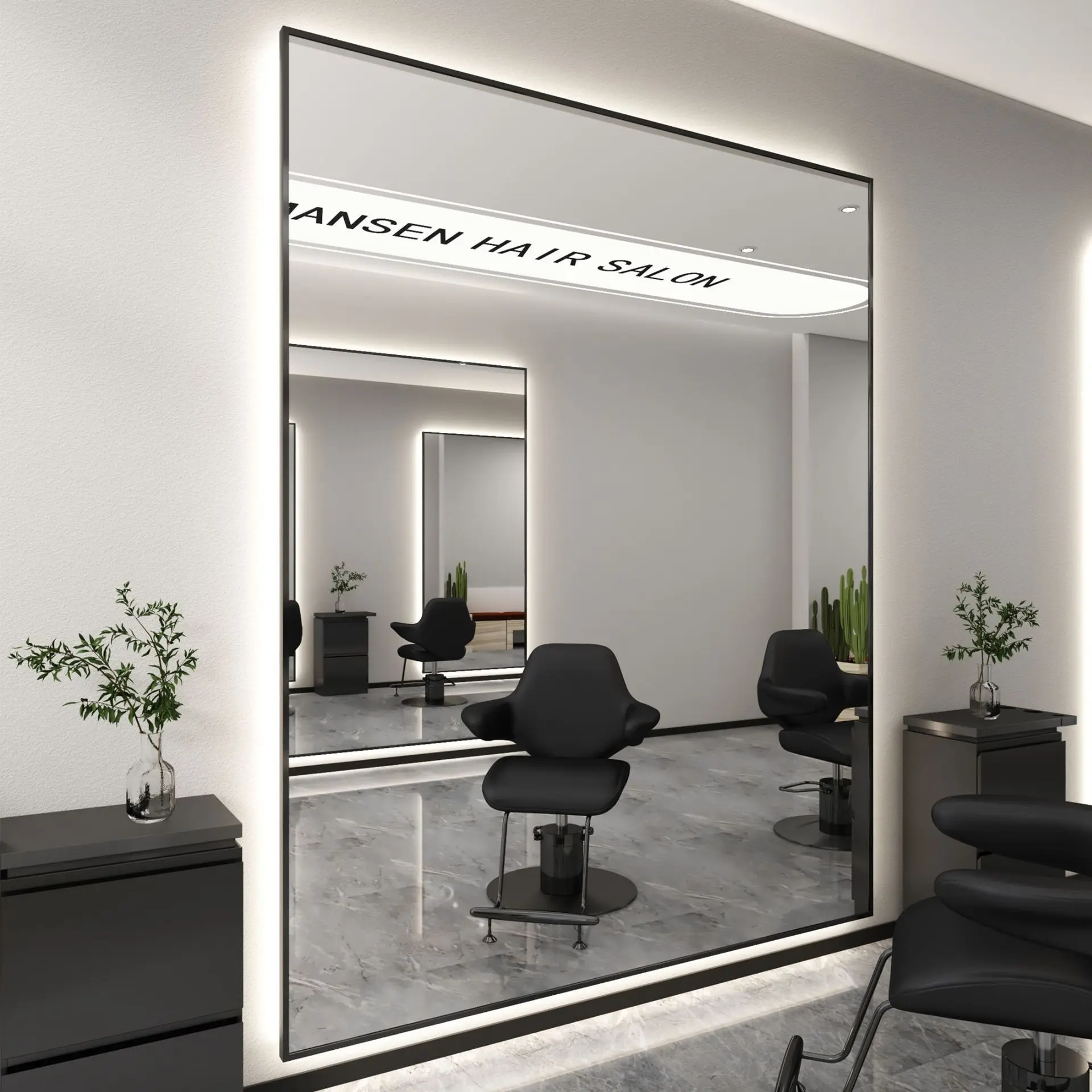 LMM barber shop Internet celebrity mirror wall-mounted hair salon special smart mirror