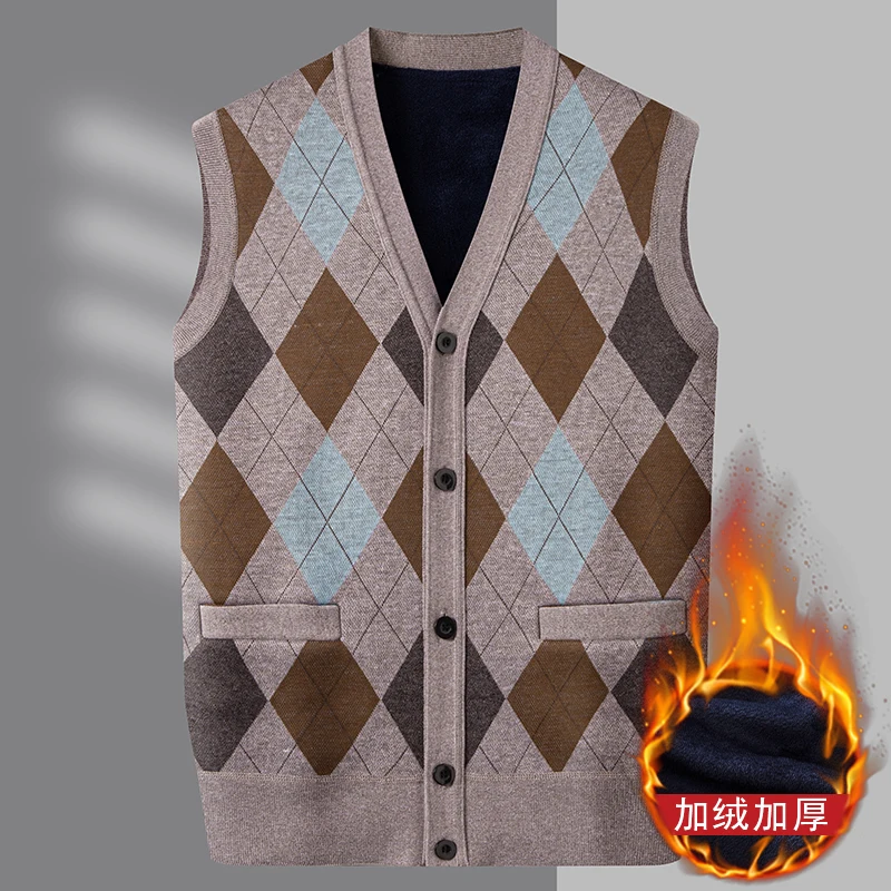 

Cardigan Sweater Vest Men Wear Warm and Slim Sweater Vest Coat in Autumn and Winter